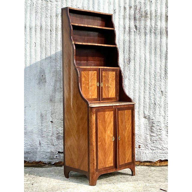 Late 19th Century Regency Chevron Inlay Cascading Cabinet For Sale - Image 9 of 12