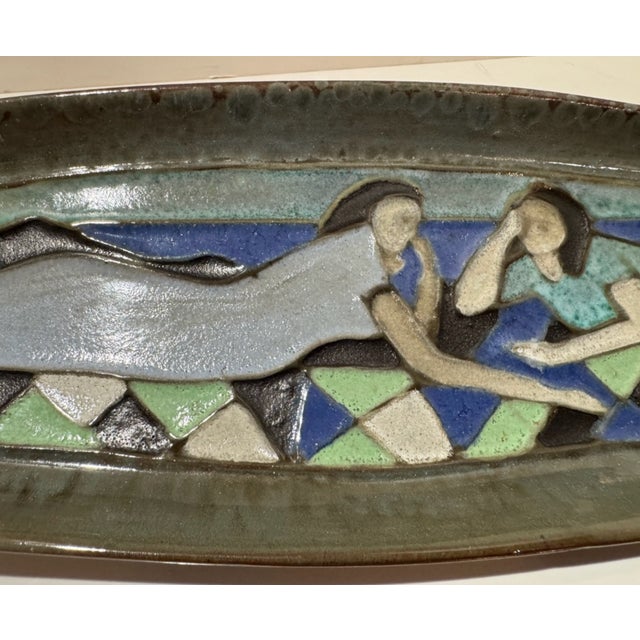 Harris Strong 1960s Harris Strong Studio Pottery Platter Signed Ceramic Wall Art For Sale - Image 4 of 6