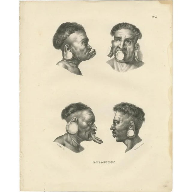 Mid 19th Century Karl Joseph Brodtmann, Botocudo People from South America, 1836, Paper For Sale - Image 5 of 6