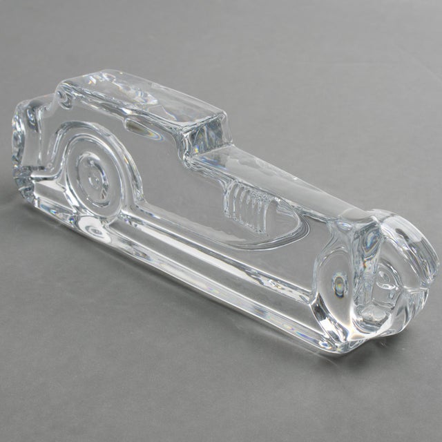 Daum Daum Crystal Marly Car Relief Decorative Paperweight Sculpture For Sale - Image 4 of 12