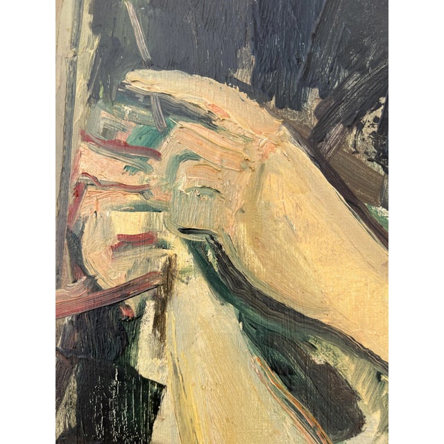 1940s Willy Suter, Lady in Creation, 1942, Oil on Canvas For Sale - Image 5 of 11