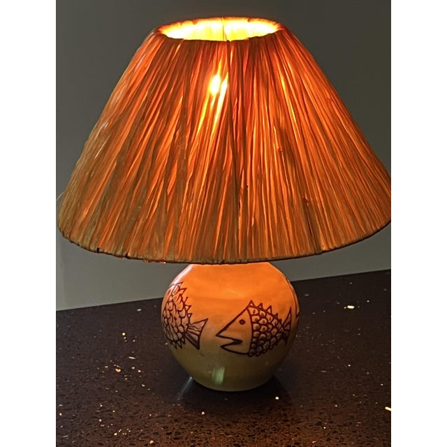 Ceramic Fish Lamp by Olivier Petit, France, 1960s For Sale - Image 6 of 9