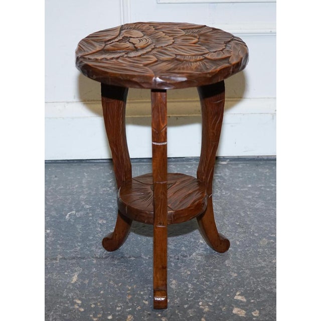Hand-Carved Side Table from Liberty's London, 19th Century For Sale - Image 9 of 11