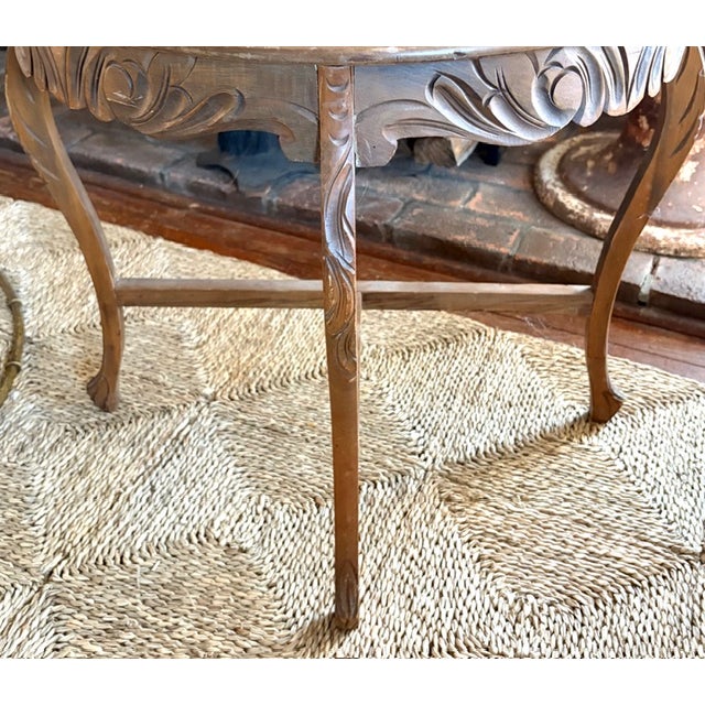 Early 20th Century Early Carved Demilune Side Table For Sale - Image 5 of 10