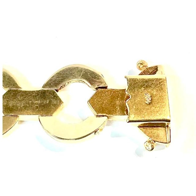 14k Yellow Gold Unisex Link Bracelet For Sale In Tampa - Image 6 of 8