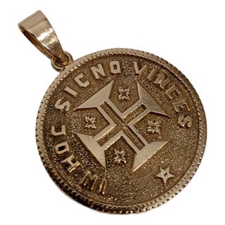 Handmade 18k Gold Coin Pendant, 1930s For Sale