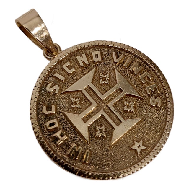 Handmade 18k Gold Coin Pendant, 1930s For Sale