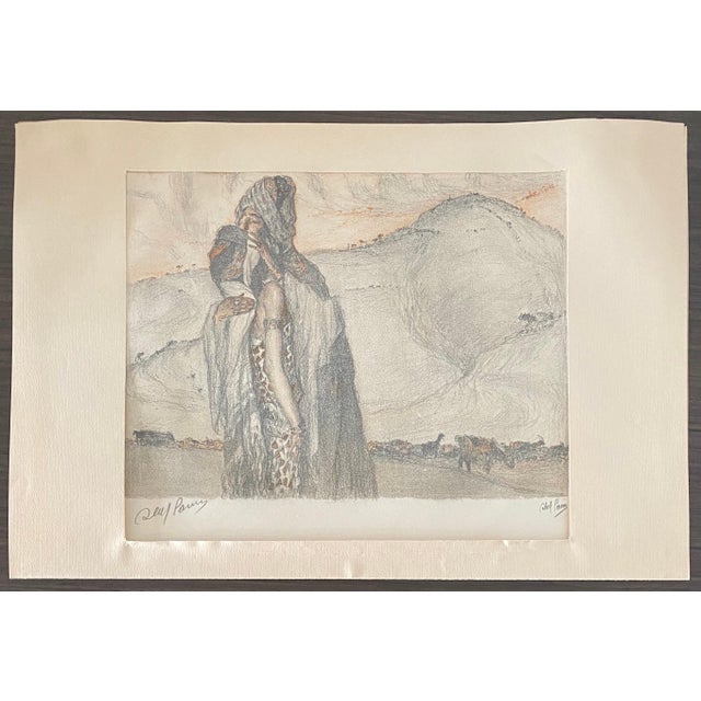 Printmaking Materials Abel Pann, Abel Pann Israeli Bezalel School Lithograph Judaica Biblical Print Jewish Art For Sale - Image 7 of 7