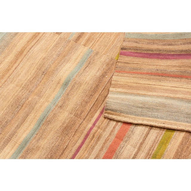 2010s Vintage Persian Beige and Brown Multicolor Wool Kilim by Rug & Kilim For Sale In New York - Image 6 of 7