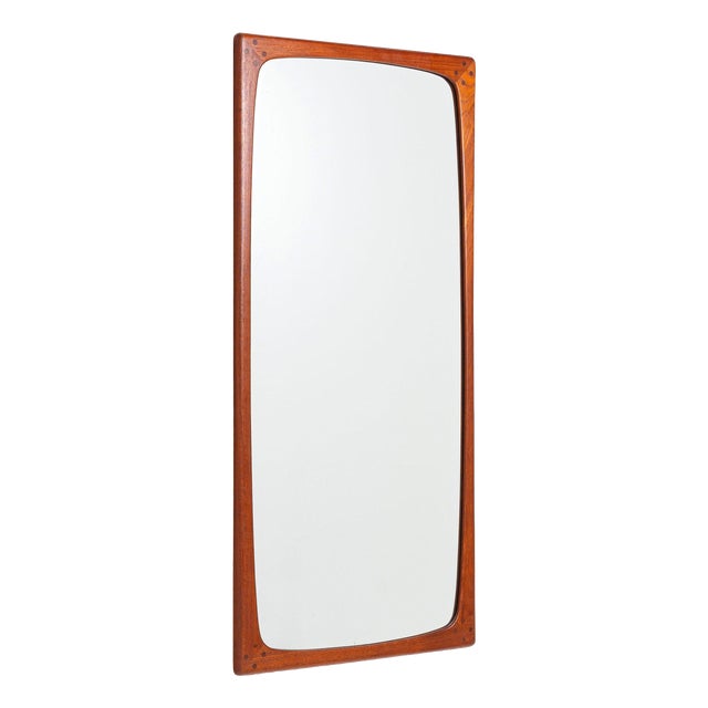 Scandinavian Rectangular Wall Mirror in Teak, 1960 For Sale