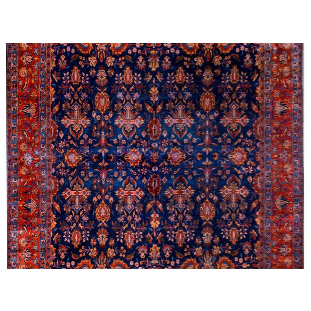 Late 19th Century 19th Century Antique Kashan Rug - 11′ × 19′4″ For Sale - Image 5 of 8