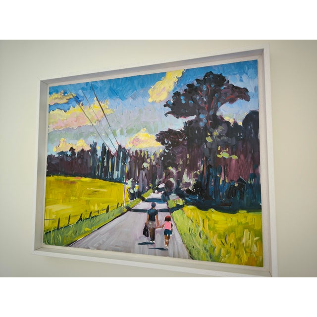 Linda Clerget, Sun on the Countryside, Oil, Framed For Sale - Image 10 of 12