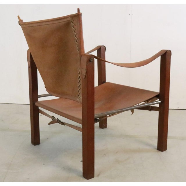 Vintage Safari Chair in Leather For Sale - Image 13 of 17