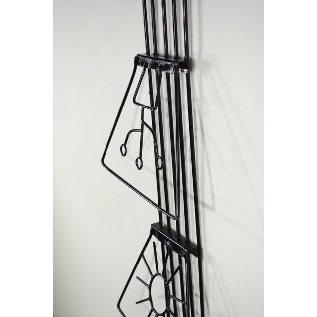 1950s Mid-Century Modern Black Iron Wall Magazine Rack, 1950s For Sale - Image 5 of 9
