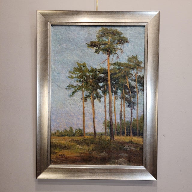 French School Artist, Pine Forest, 20th Century, Oil on Canvas, Framed For Sale - Image 3 of 18