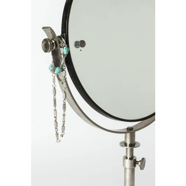 Silver Swedish Modern Table Mirror, 1930s For Sale - Image 8 of 9