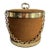 Georges Briard Brown Suede Ice Bucket With Gold Tone Chain Handle MCM 1960s Mid-Century For Sale