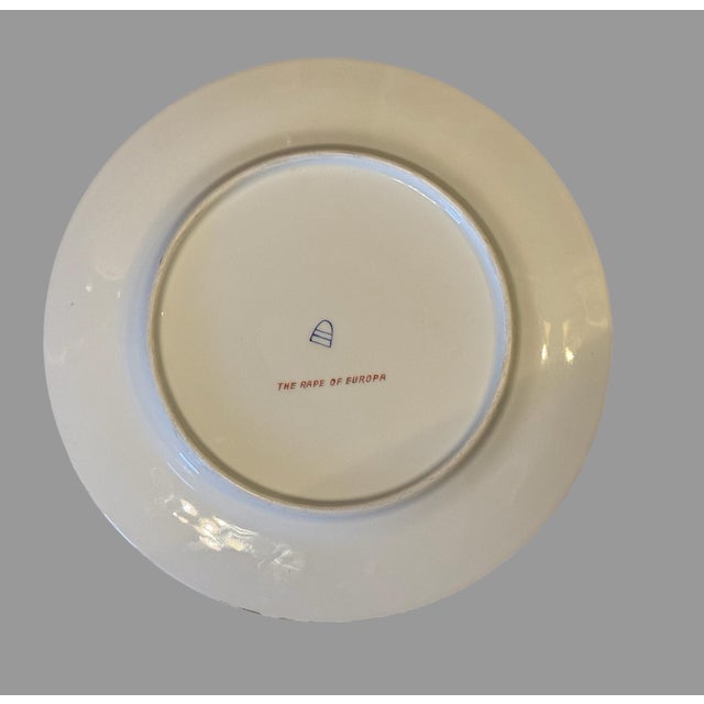 Victorian Antique Victorian Royal Vienna Porcelain Gilt Decorated Scenic Plate Europa For Sale - Image 3 of 6
