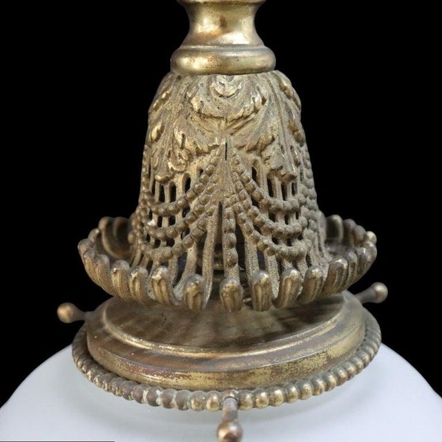 Bradley & Hubbard Inspired Neoclassical Brass Pendant Light C1920 For Sale - Image 4 of 8