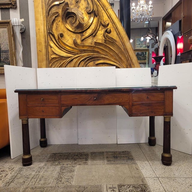 Wood French Plat Desk Table For Sale - Image 7 of 18