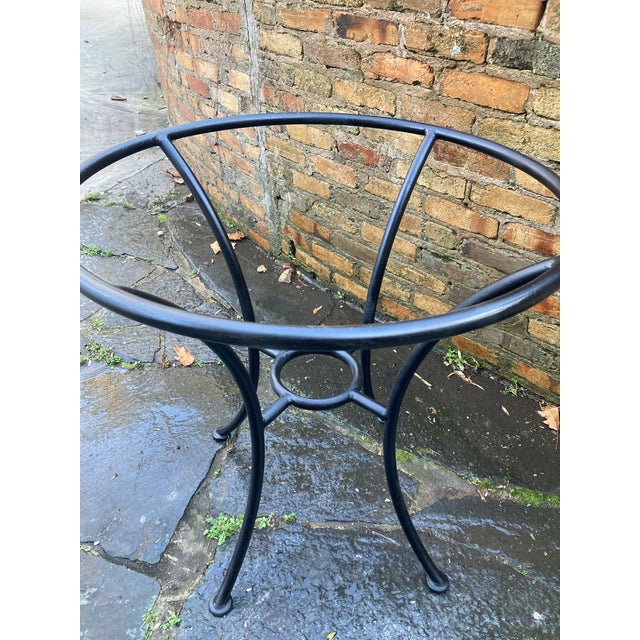 table base by francois carre, no maker's mark works with glass or marble.. heavy iron frame.. shipping from athens, ga