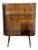 Vintage Art Deco Style Walnut Veneer Display Cabinet with Glass Slats, 1950s For Sale