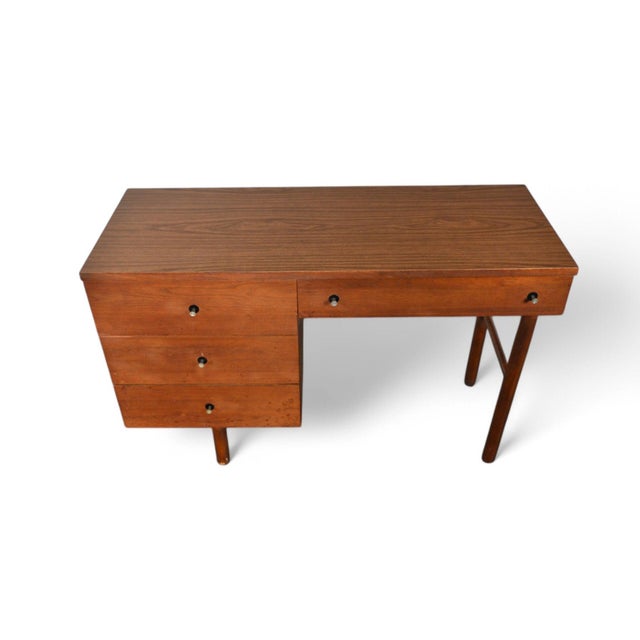 Mid Century Walnut Writing Desk in Walnut by Stanley For Sale - Image 10 of 10