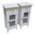 Elegant Furniture Madison Avenue Marble Top Glass Door Cabinets, Pair For Sale