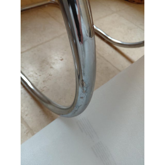 Mies Van Der Rohe Chairs - 1970's Cantilevered Caned/Chrome Chairs For Sale - Image 11 of 11