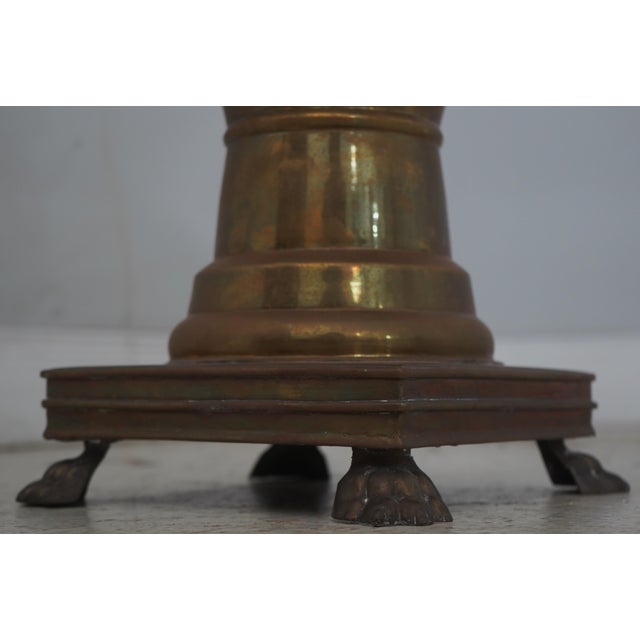 Brass Pair Mottahedeh 19th Century Brass Handled Urns For Sale - Image 8 of 13