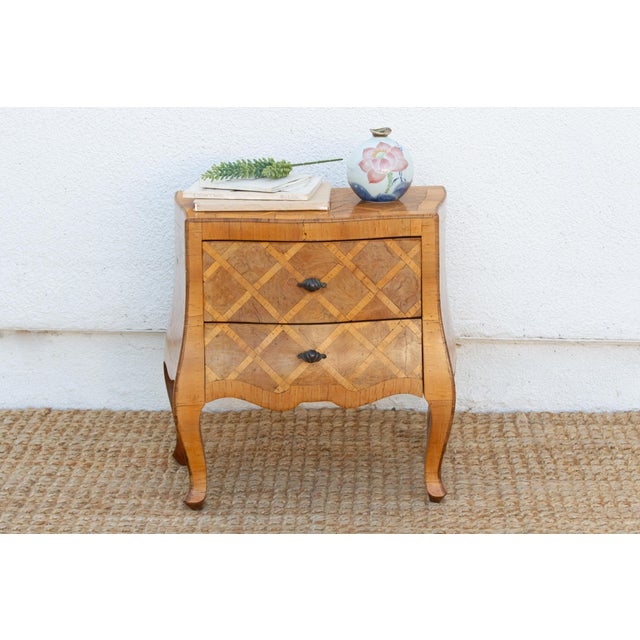 Mid-Century Petite Italian Walnut Nightstand For Sale - Image 9 of 9