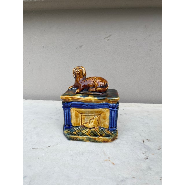Late 19th Century 19th Century French Majolica Dog on a Chimney Money Bank For Sale - Image 5 of 6