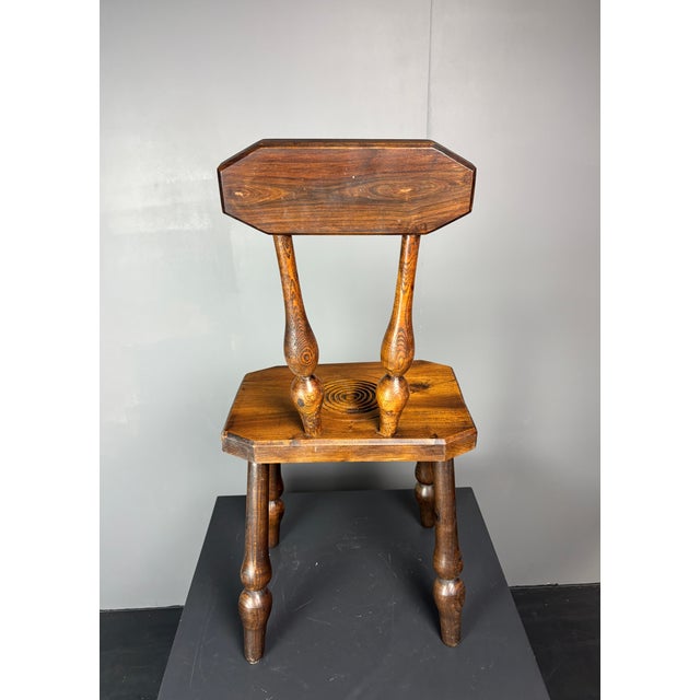 Small Mid-Century French Brutalist Modernist Side Chair in the style of Charles Dudouyt, 1950s For Sale - Image 10 of 13