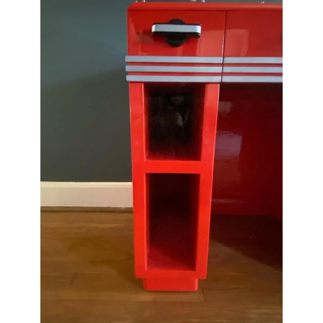 1920s Modernist Art Deco Lacquer & Glass Skyscraper Desk Attributed to Paul Frankl For Sale In Philadelphia - Image 6 of 9