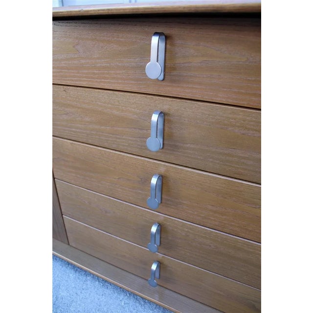 Chestnut Sideboard with Solid Metal Handles from Saporiti, 1970s For Sale - Image 15 of 16