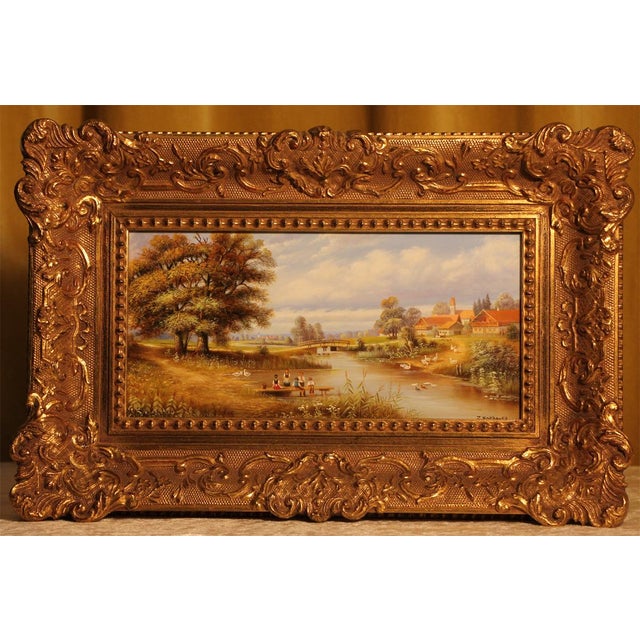 This original oil painting by the Munich-based artist Josef Hofbauer the Younger (born 1948) depicts a serene village...