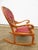Antique Carved Oak Green Man Rocking Chair in Red Tufted Leather ~ Northwind Face For Sale - Image 9 of 17