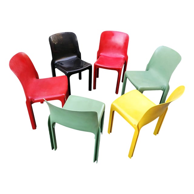 Selene Chairs by Vico Magistretti for Artemide, 1969, Set of 6 For Sale