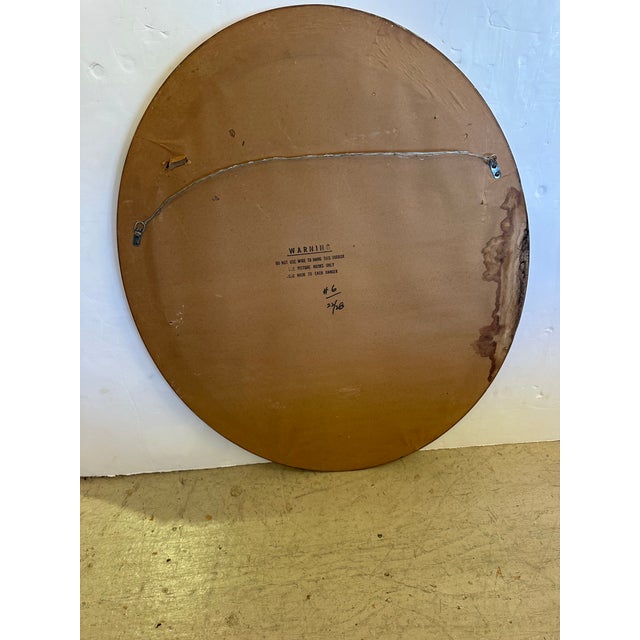 Wood Oval Cream and Gold Leaf Wall Mirror For Sale - Image 7 of 7