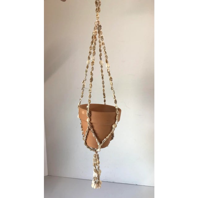 Mid 20th Century Vintage Shell Hanging Basket Planter Holder For Sale - Image 5 of 11