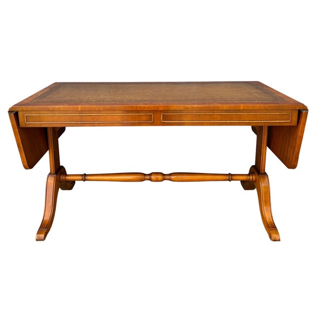 Spanish Drop-Leaf Writing Table with Leather Top, 1950 For Sale - Image 11 of 11
