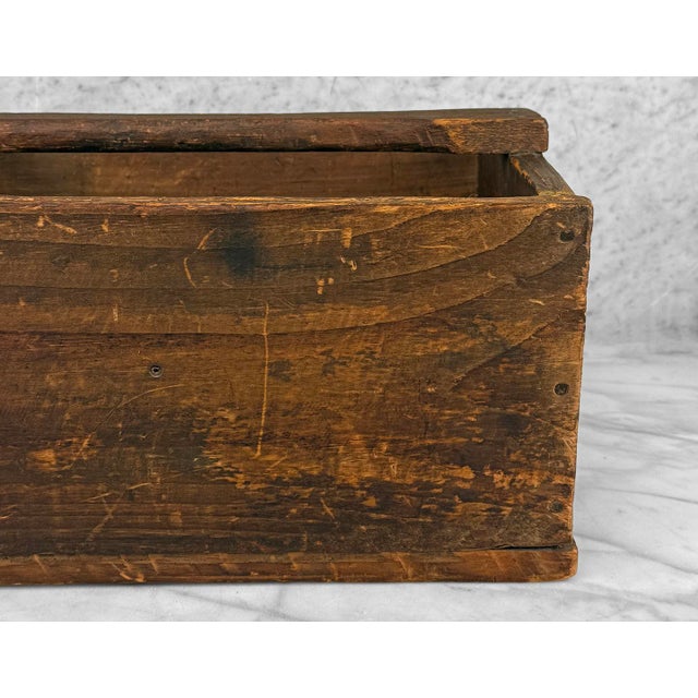 Antique Farmhouse Machinist Wood Tool Box Caddy For Sale - Image 9 of 11