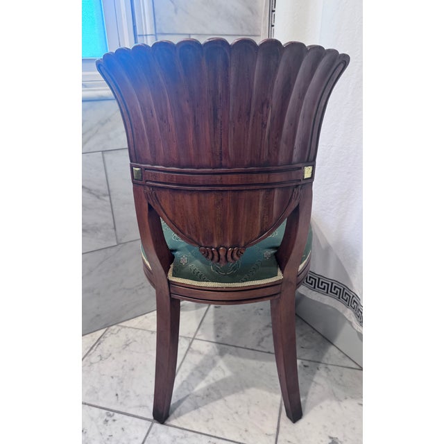 Late 20th Century Attributed Maitland Smith Mahogany Fan Back Dining Chairs - A Pair For Sale In Saint Louis - Image 6 of 17