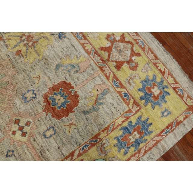 Vintage Turkish Oushak, 8'3'' X 9'5'' For Sale - Image 4 of 12