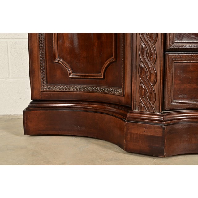 Bernhardt French Regency Louis XVI Carved Mahogany Marble Top Sideboard Credenza For Sale - Image 11 of 15