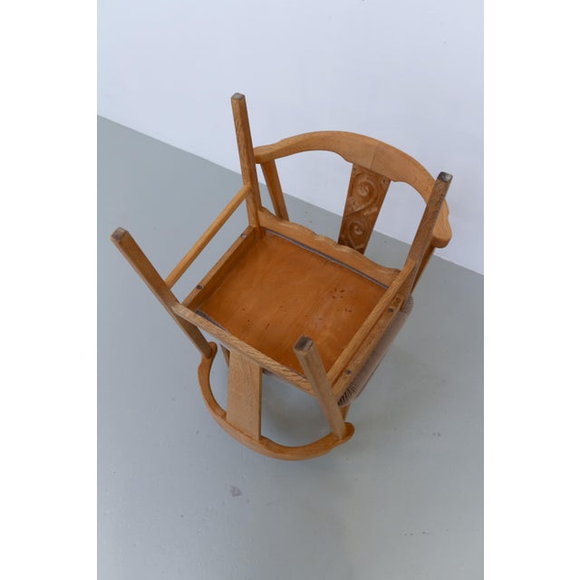 Danish Brutalist Oak Dining Chairs attributed to Henning Kjærnulf, 1960s, Set of 6 For Sale - Image 13 of 18