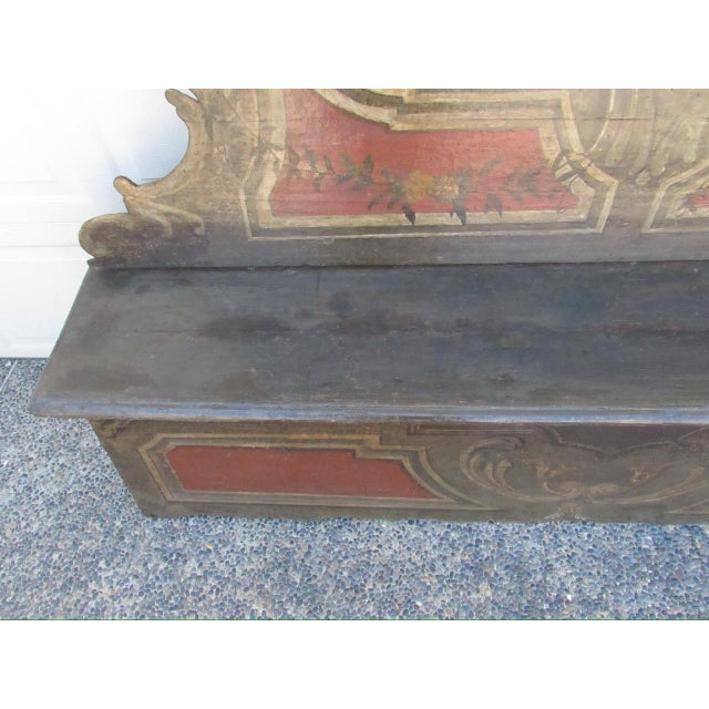 18th. Century Italian Baroque Painted Hall Bench For Sale - Image 13 of 18