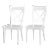 French Provincial Style White Painted Dining Chairs- Set of 2 For Sale