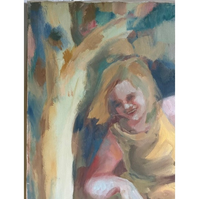Early Large Oil on Canvas - Happy Times - Signed For Sale In New York - Image 6 of 9