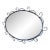 Vintage Wrought Iron Scrollwork Oval Wall Mirror For Sale